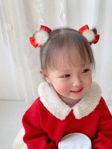 ปีใหม่ คลิปผมผีเสื้อสามมิติสีแดง ไม่ทำลายผม เครื่องประดับผมสำหรับเด็ก คลิปผมขนาดเล็ก ผ้าห่อ แฟชั่นฤดูใบไม้ร่วง 2021