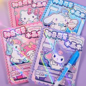 Sanrio Childrens Doodle Book Water Painting Book with Crayons Snack Dog Reusable Drawing Book for Boys And Girls Aged 3-5
