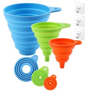 Silicone Foldable Funnel Portable Mini Oil Pot Funnel Household Kitchen Cooking Tools Random Color