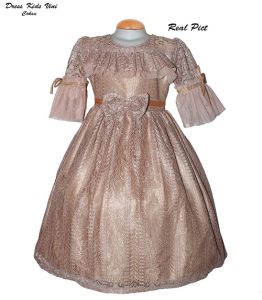 Midi Dress Anak Lengan Pendek Terbaru 2022 / Gaun Pesta Anak Perempuan Umur 4-7 Tahun - Midi Dress Anak Brukat Vini