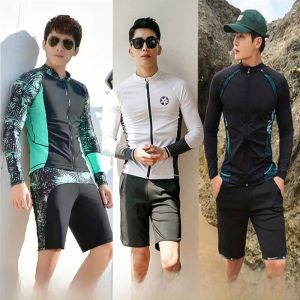 Mens Diving Suit Long Sleeve Quick Dry Beach Surfing Clothes Sun Protection Jellyfish Costume Nylon Material Ice Lake Whale Brand