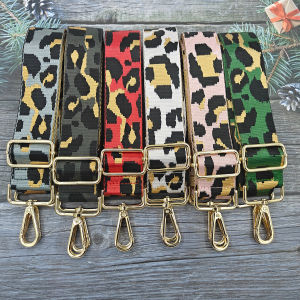 Fashionable leopard print shoulder strap with adjustable luggage replacement strap convenient luggage accessories