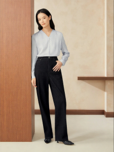 French Elegance V-neck Elastic Satin Silky Shirt