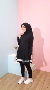 ROK CELANA OLAHRAGA WANITA/LEGING ROK LIST PUTIH TERBARU 2025