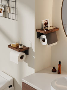 YUJIANG | Walnut Wood Toilet Tissue Holder Wall-Mounted