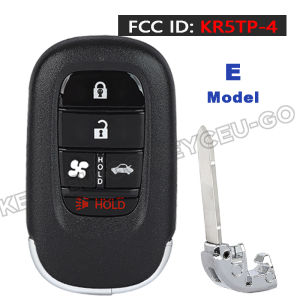 KEYECU 433MHz 4A Chip FCC ID: KR5TP-4 72147-T43-A11 Smart Remote Key Fob for Honda CR-V Civic HR-V Pilot Accord 2022-2024