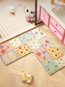 ZHIBAIJIA | Dopamine Checked L-shaped Bathroom Mat