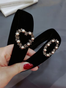 กำไลผมผ้ากำมะหยี่ทองรูปสี่เหลี่ยมล้อมเพชรหนา กำไลผมสูง กำไลผมรูปหัวเข็มขัดประดับเพชร กำไลผมรูปหัวเข็มขัดแบบใหม่ กำไลผมรูปหัวเข็มขัดสไตล์เกาหลี