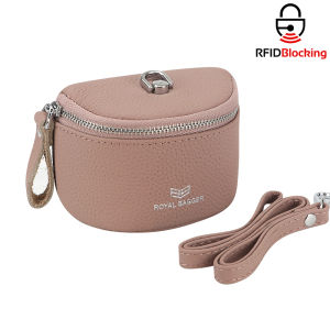 Smart King Cute Mini Coin Purse for Women - RFID Blocking Genuine Leather Change Pouch Fashion Simple Storage Bag 2846