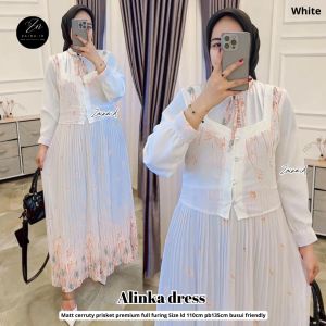 alinka dress - ceruty plisket premium full furing ld 110 pj 135