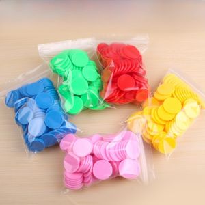 Pure Color Plastic Coins 2.5cm Blank Reward Tokens for Kindergarten Learning Exchange Chips Educational Toys Weight 1g