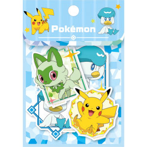 Bandai | 50PCS Genuine Pokemon Stickers Anime Pikachu Charizard Eevee Doodles Decorative Decal Phone Bottles Scrapbook Waterproof