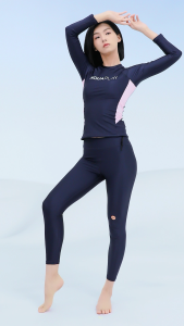 AquaPlay Womens Long sleeved UPF Rashguard Swimsuit Quick drying Breathable Swimming Top Snorkeling Waist Jellyfish Robe