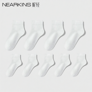 NEARKINS | 100 Pure Cotton Anti-Odor Boneless Mid-Calf Socks