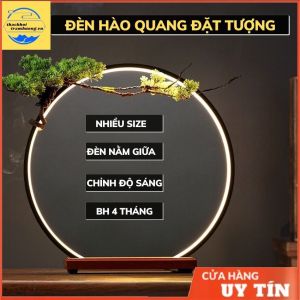 Kệ đèn led đặt tượng[ NHIỀU SIZE~ĐÈN NẰM GIỮA]  sử dụng chân cắm USB- đèn led hào quang trang trí tượng phật lũa kiểng