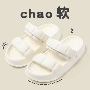 รองเท้าแตะส้นสูงแบบสวมหัวกันลื่นสำหรับผู้หญิงในช่วงฤดูร้อน รองเท้าแตะชายหาดแบบลำลอง รองเท้าแตะส้นหนาสำหรับใส่กลางแจ้ง