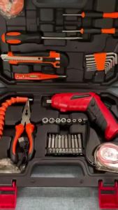Pemutar Skru Elektrik Cordless Electric Screwdriver Set Rechargeable Mini Screwdriver Drill 2 Mode LED Lights Tools Screw Gun Home Repair Tools