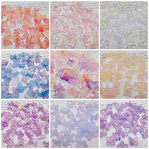 เครื่องประดับผมแบบ DIY ทำจากแก้วมุกลายผีเสื้อทอง ตกแต่งด้วยลูกปัดสไตล์โบราณ เครื่องประดับผมแบบมีสไตล์และทันสมัย