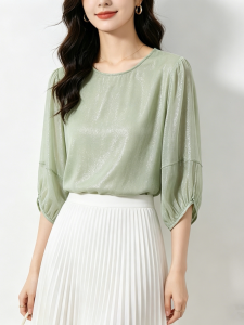 XMO | Minimal Elegant Loose Silky T-shirt