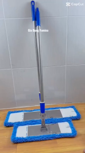 [Hn] Cây Lau Nhà Công Nghiệp Inox San Hô 45-60cm Bàn Lau Nguyên Khối Inox Cán Lau Tăng Đơ 1m5.