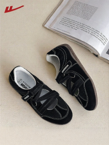 Warrior | Black Breathable Mary Jane Flat Shoes Magic Tape