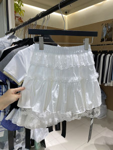 Váy Ngắn Xếp Ly Ren Ngọt Ngào Cạp Cao Thời Trang Xuân Mới Váy Ngắn Nửa Thân Váy Chống Hở Hang Cho Nữ Váy Ngắn Dáng Chữ a Thường Ngày