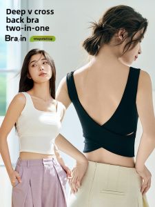 เสื้อกั๊กสปอร์ตแบบมีสายคล้องไหล่ ทรงเข้ารูป สำหรับผู้หญิง ฤดูร้อน 2024 เสื้อชั้นในแบบสวมคอกลม แขนกุด ทรงเข้ารูป ทรงเข้ารูป