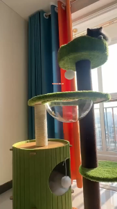 Lovinland Cat Tree Tower with Cat Scratching Post for Indoor Cats Activity Centre Climbing Tree with Scratching Posts and Playful Toy Balls