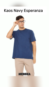 Esperanza Kaos Polos T-Shirt Cotton 20s Biru Navy Pria Wanita Dewasa