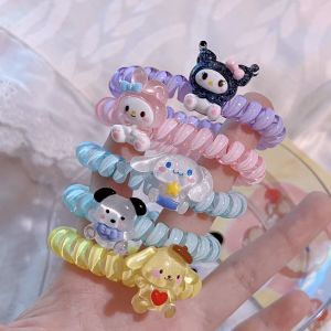 【Gifts】Sanrio Telephone Line Hair Rope Cartoon High Stretch Sweet Hair Accessories Bracelet Dual-purpose Girlfriend Head Rope
