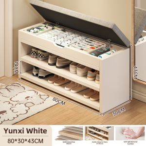Entrance Shoe Storage Bench Solid Wood Core