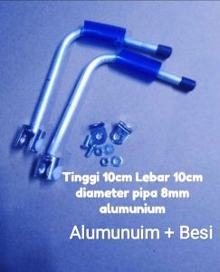 stand tiang lampu aquascape aquarium tinggi 10cm lebar 10cm diameter pipa 8mm alumunium + Besi