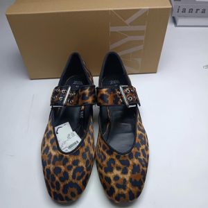 New Spring Black Belt Buckle Mary Jane Flat Ballet Shoes with Flat Heel Round Toe Pumps