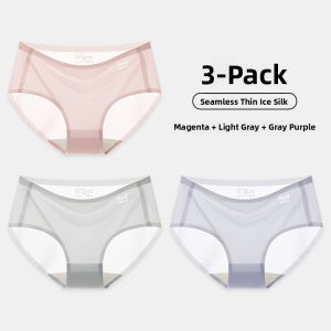 MiiOW | Ice Silk Triangle Panties Womens Seamless Antibacterial Summer Thin Foundation Liquid Yoga Fitness Sports Girls Triangle Pants
