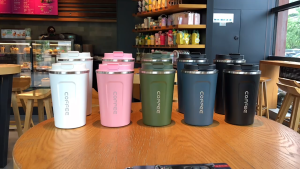 แก้วกาแฟร้อน สแตนเลสแบบพกพา ถ้วยชงกาแฟ 500 มล ถ้วยแบบพกพา แก้วกาแฟ จัดส่งรวดเร็ว COD