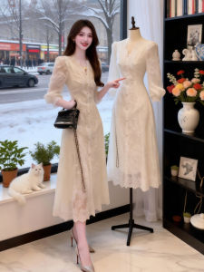 CHANGTONG | Đầm Cột Dây Ren Nẹp Eo