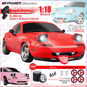 LDRC 1/18 RC Drift Car LD1804 Mazda MX5 2.4GHz with ESP Gyro LED Lights Full Scale Skymaker RC Toy Racing Cars For Kids Toy Gift