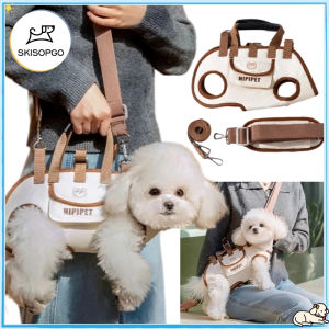 SKISOPGO Portable Outdoor Breathable Traction Backpack Dog Leashes Cat And Dog Harness Carrier Bag Crossbody Cat Bag