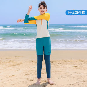 XTEP Childrens Swimwear 2025 New Fashion Long Sleeve Separate Boys Beach Surfing Suit Girls Summer Sport Fitness Fans Goods