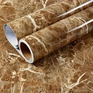 Marble Vinyl Wallpaper Self-Adhesive Peel and Stick Removable PVC Wall Covering Kitchen Bedroom Living Room DIY Furniture Decor