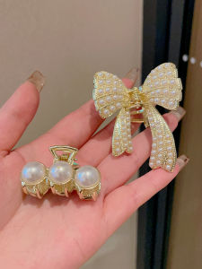 Womens Half Updo Pearl Rhinestone Hair Clip Elegant Sensation Hair Accessories Fresh out New 2023 Winter Collection