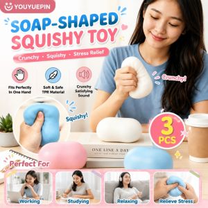 Crunchy Soap Squishy Toy (3Pcs) - Sensory Relief ASMR Fidget Set with Crisp Sound for Kids & Adults