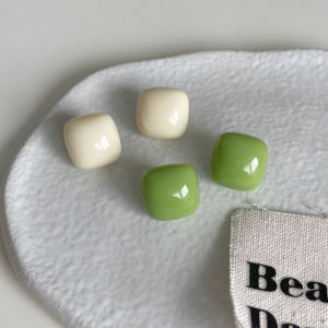 รูปแบบเรขาคณิต Pure สีเงินเข็มสแควร์น้ําตาล Ear Studs Original ดีไซน์ ทันสมัย ต่างหูผู้หญิงอบสด