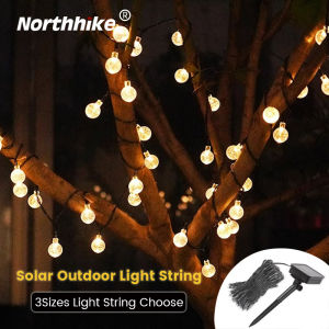 Northhike Solar String Lights Outdoor Waterproof LED Christmas Light Decoration Crystal Globe Lights with 8 Modes for Garden Home Party Wedding Christmas Decoration (Warm White)