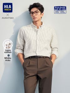 HLA | Áo Sơ Mi Dài Tay Cotton Sạch Kinh Doanh Cổ Điển