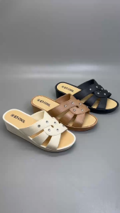 Divine Shoes [Size 37-40] 7005 Sandal Wanita Wedges Sol Tebal Sandal Slip On Karet Lentur