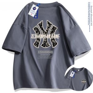 เสื้อยืดแขนสั้นผ้าฝ้ายแท้ NASA GISS ทรงหลวม ทรงหลวม แขนสั้น ทรงหลวม ฤดูร้อน 2024 เสื้อยืดคู่รักผู้ชายและผู้หญิง