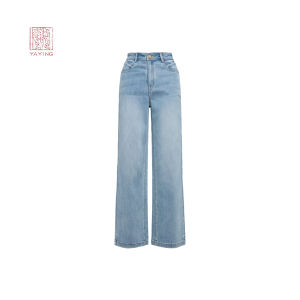 EP YAYING | Quần Jeans Cao Waist Thẳng Chân Rộng Cotton Tencel Len