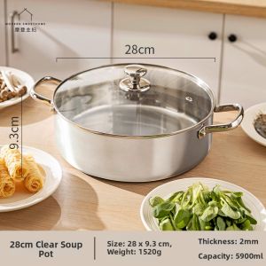 MODERN SWEETHOME | Multipurpose Stainless Steel Cooking Pot Dual Handles