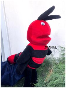 Boneka Muppet Karakter Hewan Semut Merah / Boneka Tangan Lebah Kumbang Boneka Dongeng Mulut Bisa Buka Tutup